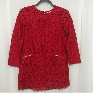 H&M Red Lace Long Sleeve Girl Dress